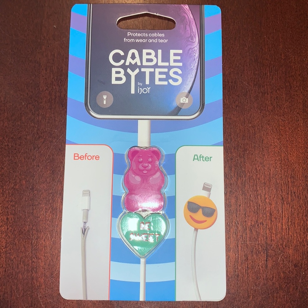 ijoy NWT Cable Byte Protector Purple Bear Be Mine Heart
